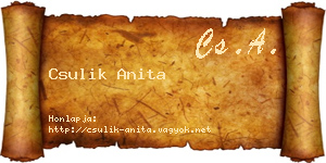 Csulik Anita névjegykártya